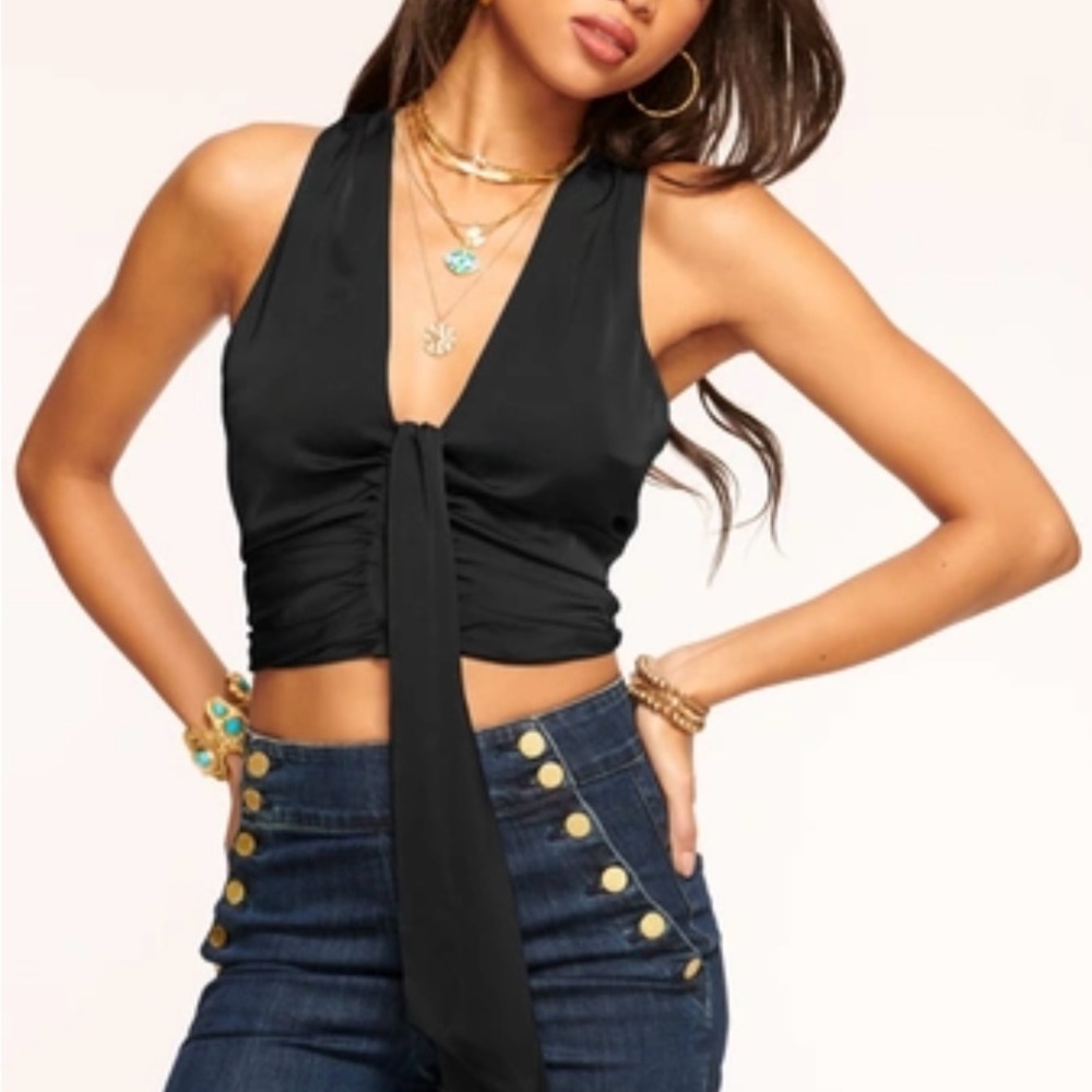 Ramy Brook Albert Tie-Front Top